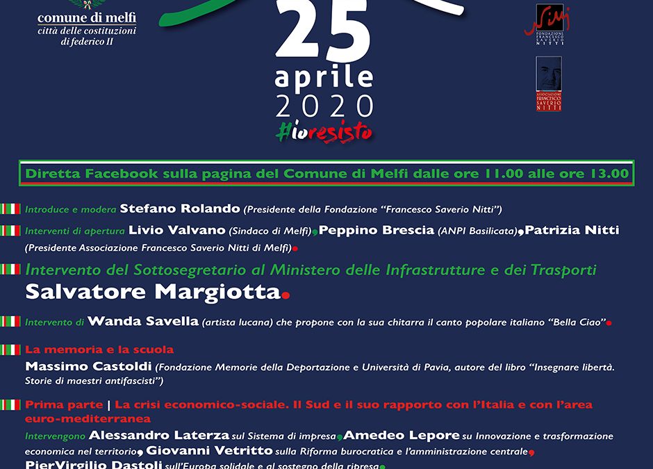 A Melfi con la Fondazione Francesco Saverio Nitti.La memoria del 25 aprile e la scuola