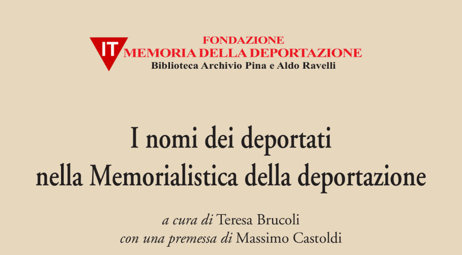 “I nomi dei deportati nella Memorialistica della deportazione”, a cura di Teresa Brucoli con prefazione di Massimo Castoldi